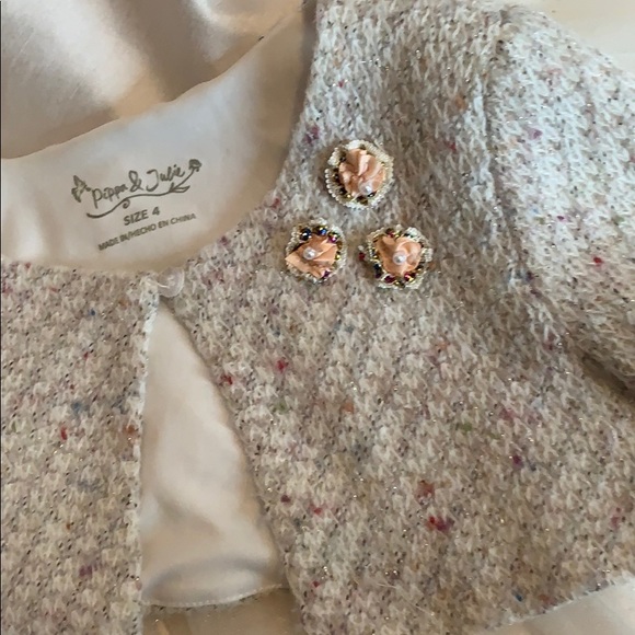 Pippa and Julie cream dress with cardigan - Picture 3 of 8